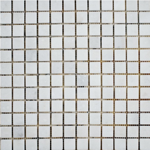 White Marble Mosaic 1x1 - Click Image to Close