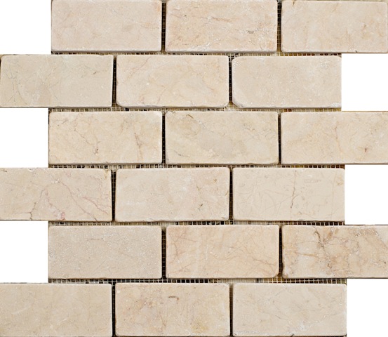 Crema Marfil Marble Mosaic 2x4 - Click Image to Close