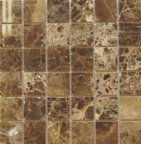 Dark Emprador Marble Mosaic 2x2 - Click Image to Close