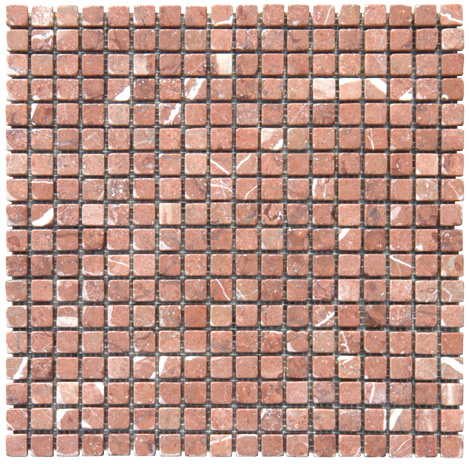 Rojo Alicante Marble Mosaic 5/8x5/8 - Click Image to Close
