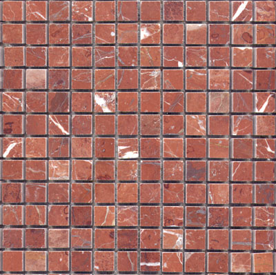 Rojo Alicante Marble Mosaic 1x1 - Click Image to Close