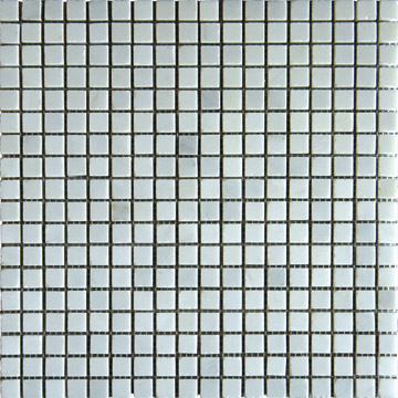 White Marbe Mosaic 5/8 x5/8 - Click Image to Close